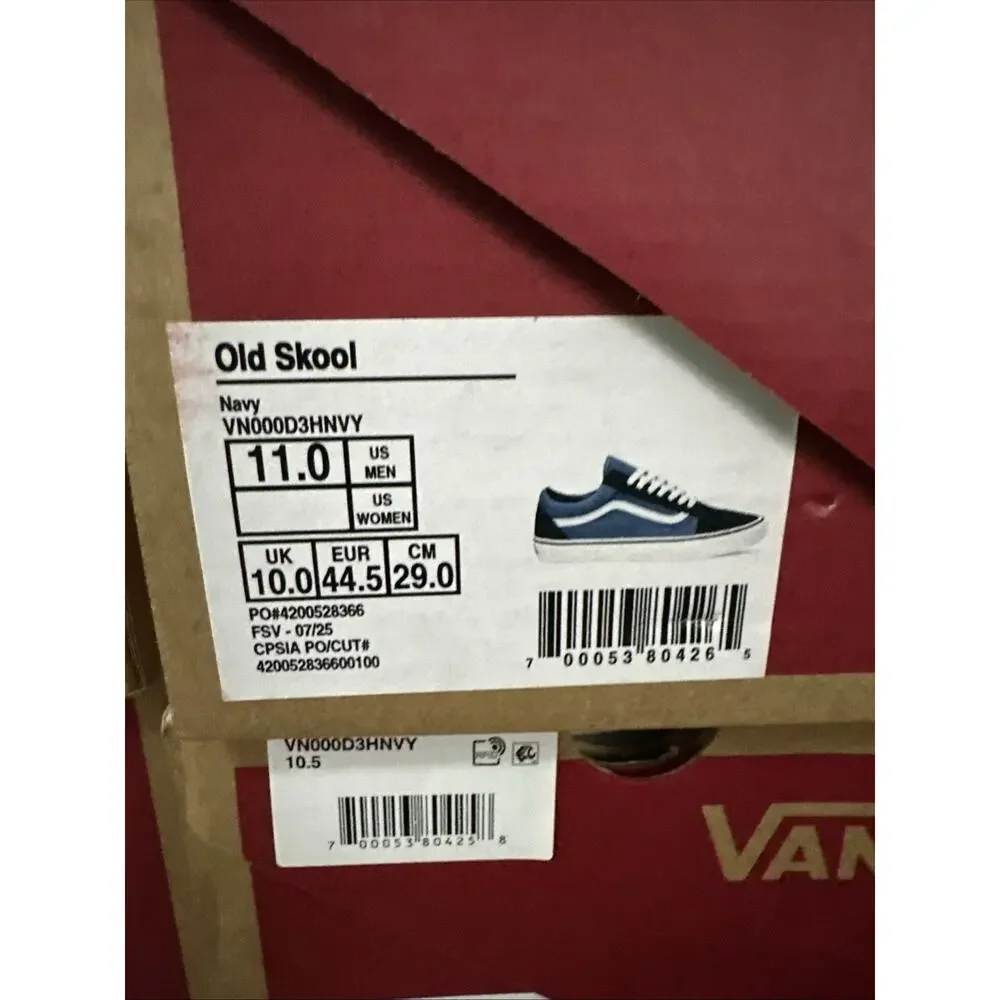New Men's Size 11 Vans Old Skool Navy Blue Skate Shoes VN000D3HNVY